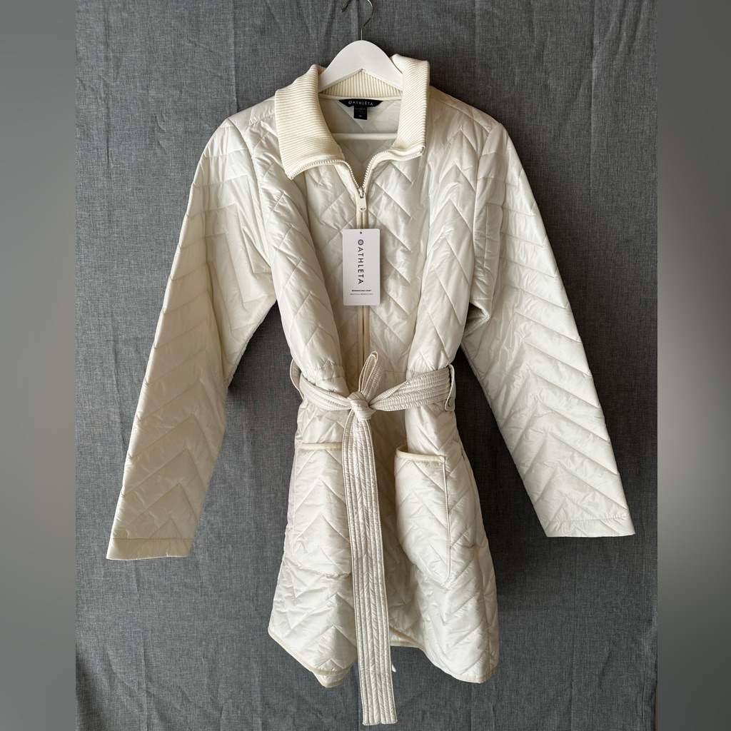White Puffer Wrap Coat